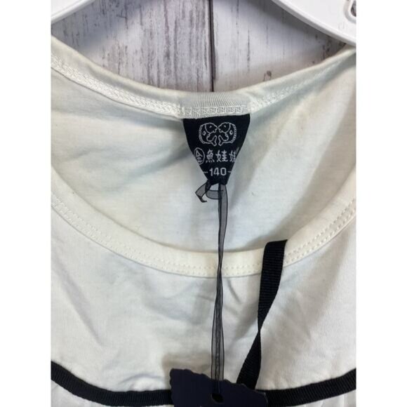 Simple Truth City Girl White Black Trimmed Short Sleeve Blouse Size Small NWT - Picture 3 of 6